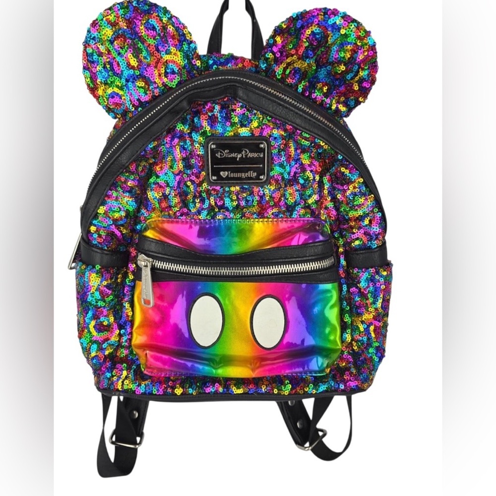 *SALE* Loungefly Disney Mickey
Mouse Celebration Rainbow
Sequin Mini Backpack
